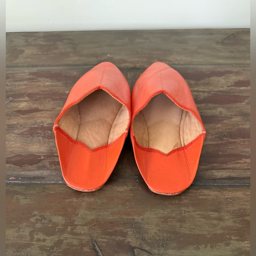 Moroccan‎ handmade all leather Babouche shoes/slippers in Sz M - Picture 4 of 10